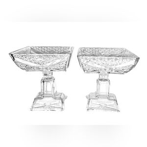 EAPG Adams and Co. Antique Clear Glass Compote Dish